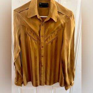 Gold western shirt XS